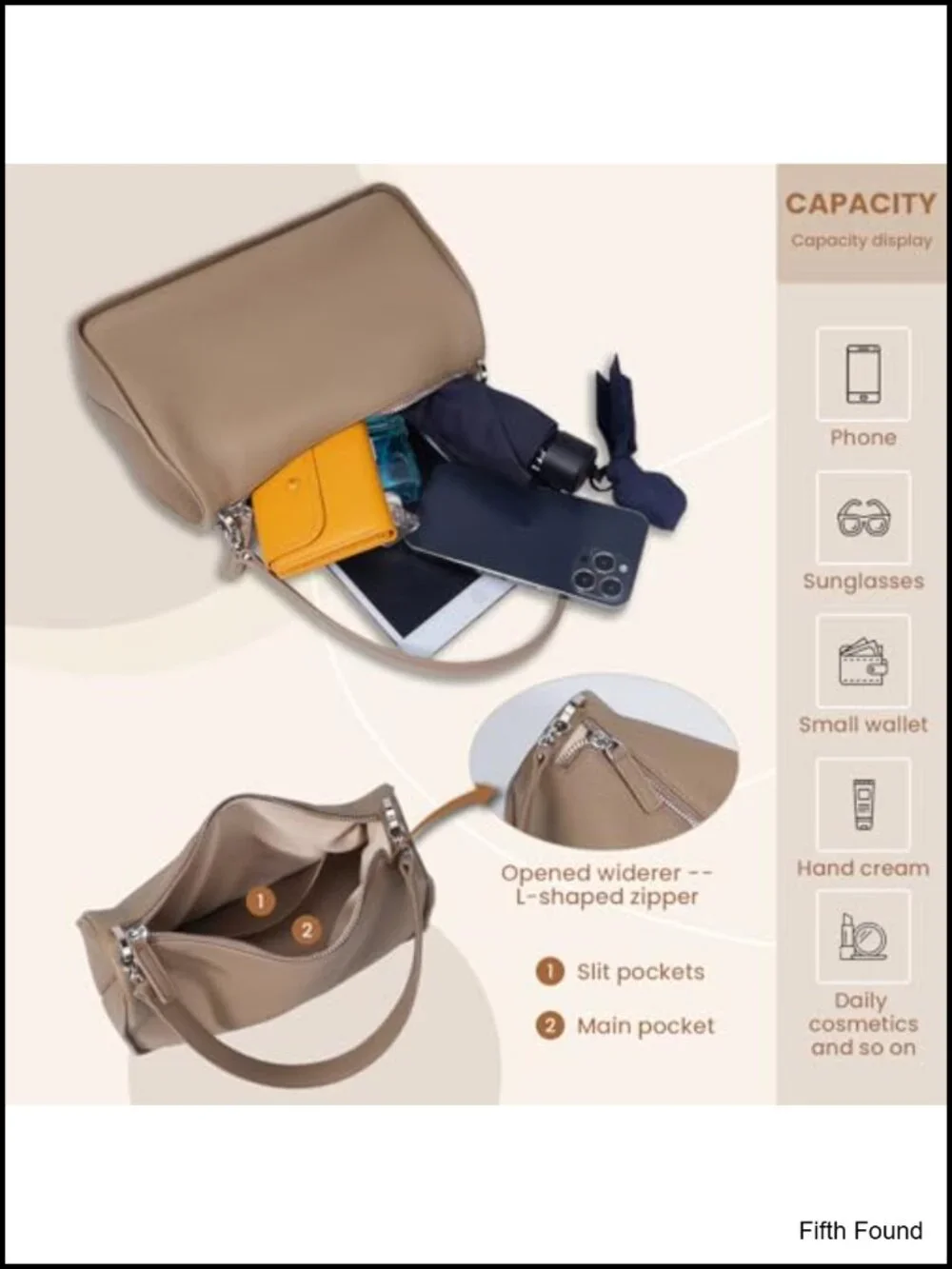 Genuine Leather Women's Hobo Shoulder Bag with Adjustable Strap